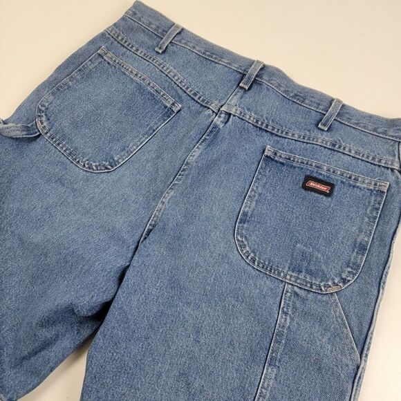 Mens Dickes Short Denim Work Carpenter Workwear Straight Relaxed Fit SZ 40 - Picture 1 of 10